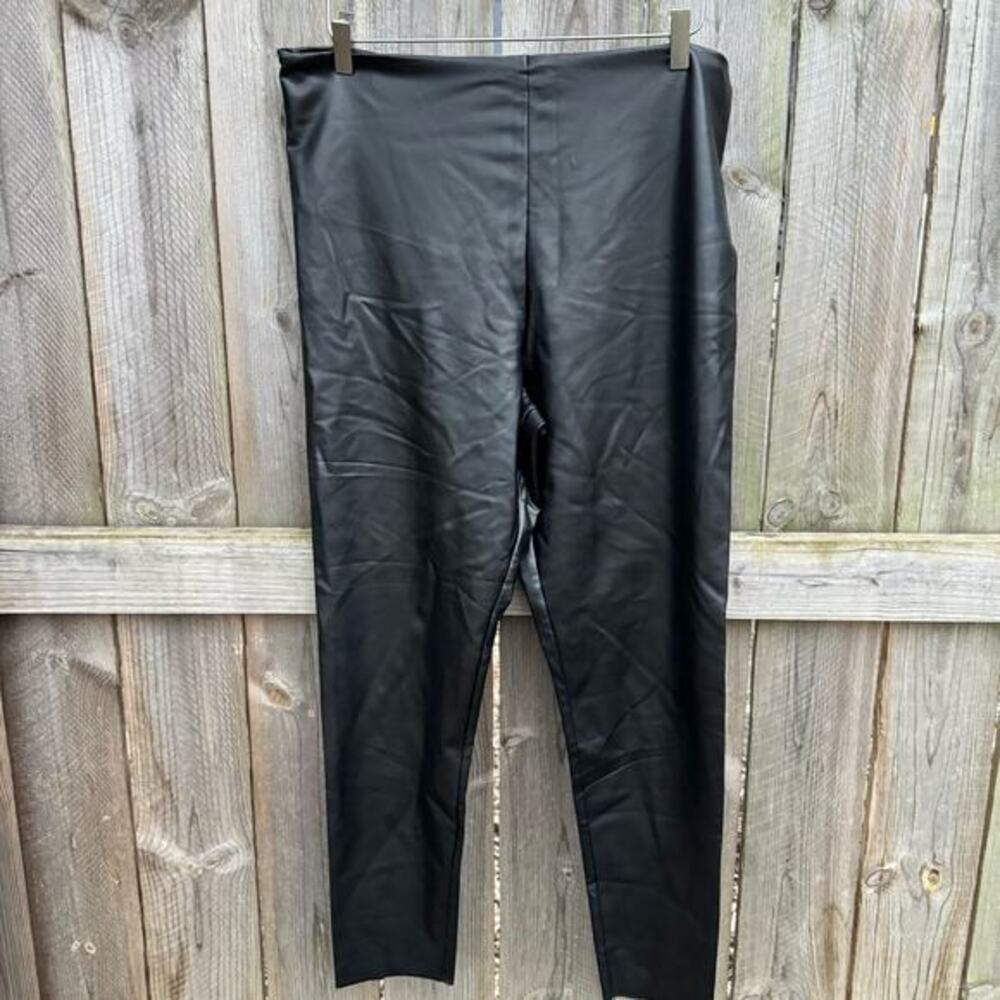 Joie Faux Leather Pants Leggings Contemporary Fit Black XXL NWT‎ Vegan Plus Size